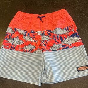 🎉 Clearance Sale! Vineyard Vines Boys Fish Print Swim Trunks, Large